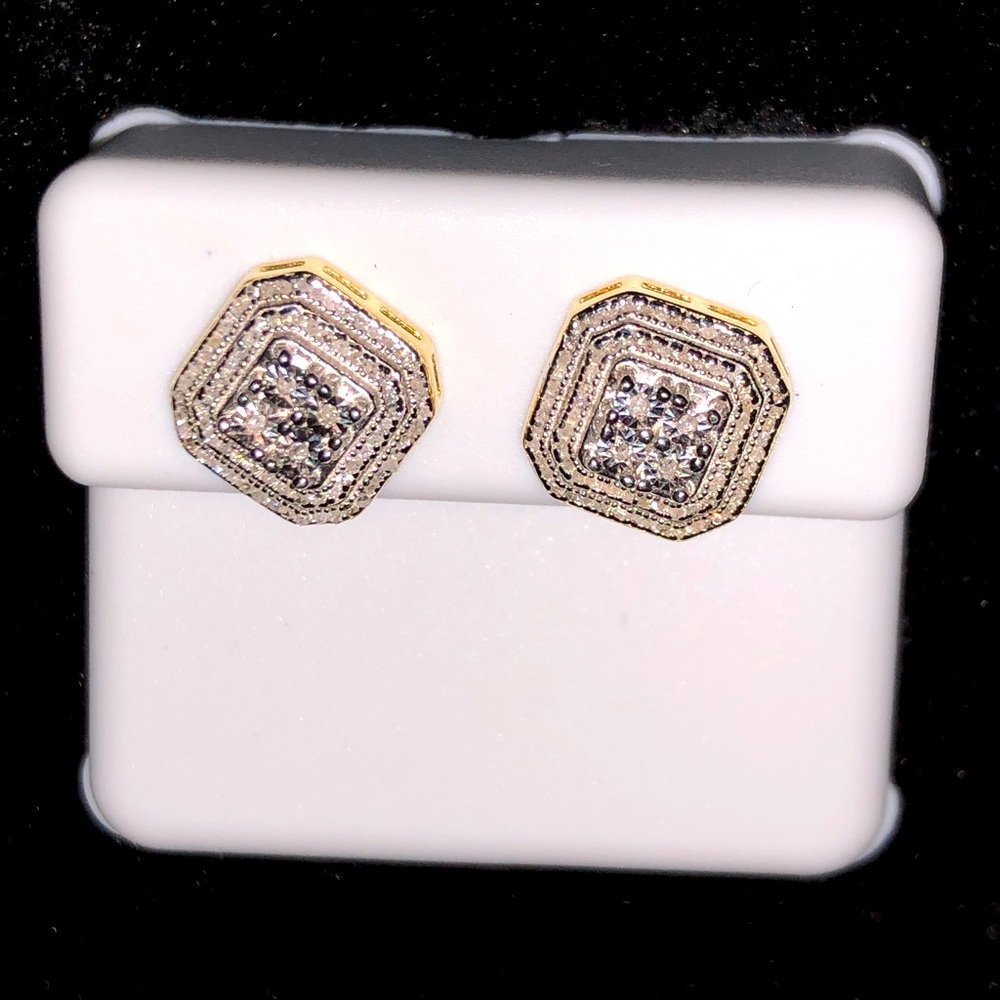 1/2ct REAL DIAMOND Cluster earrings